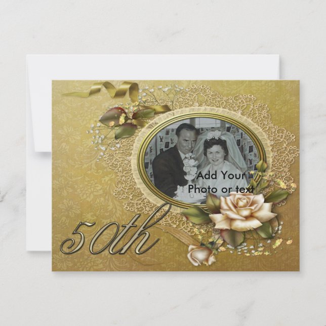 Invitation d'annonce du 50e anniversaire de mariag (Devant)