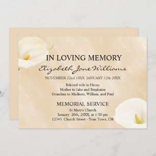 Invitation Dans la mémoire aimante   Funérailles   Aquarelles