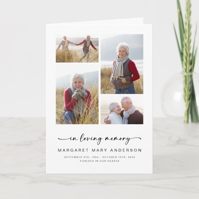 Invitation Dans la mémoire aimante | Mémorial funéraire de qu (Devant)