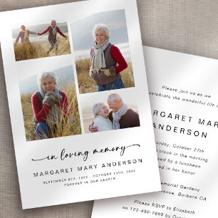 Invitation Dans la mémoire aimante Mémorial funéraire de qu