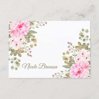 Invitation Dans l'amour avec la papeterie florale rose