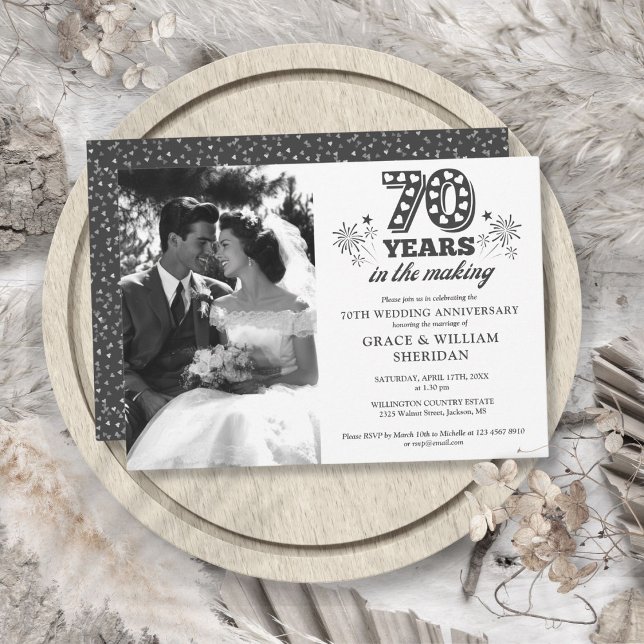 Invitation Dans le making of de la photo du 70e anniversaire  (In The Making 70th Wedding Anniversary Photo Invitation)