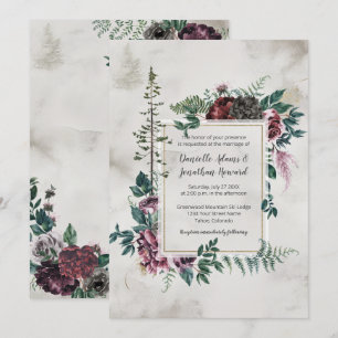 Invitation Dans le Mariage floral rustique sauvage de Bourgog