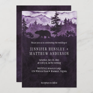 Invitation Dans le Mariage sauvage des montagnes violettes fo