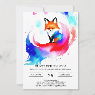 Invitation Dans les Bois Renards Fête Anniversaire