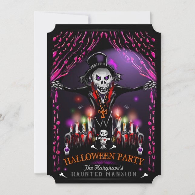 Invitation Dans l'esprit de la fête costumée d'Halloween (Devant)