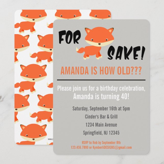 Invitation Dans l'intéret de Fox ! Vous êtes combien vieux ? (Devant / Derrière)