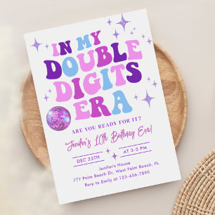 Invitation Dans mes deux chiffres l'époque d'anniversaire
