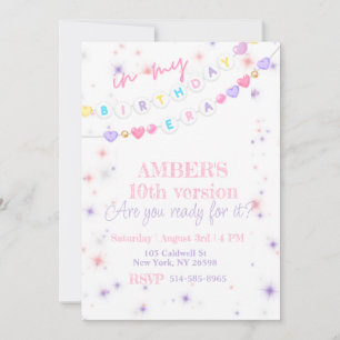 Invitation Dans mon anniversaire Era Girly Pastel Anniversair