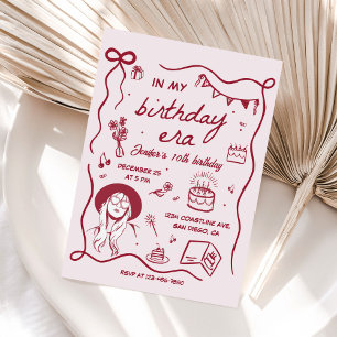 Invitation Dans mon anniversaire Era Retro Anniversaire