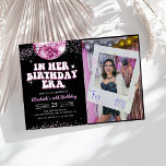 Invitation Dans Mon Anniversaire Pink Purple Photo Anniversai<br><div class="desc">Dans Mon Anniversaire Pink Purple Invitation Photo Anniversaire</div>
