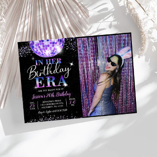 Invitation Dans Mon Anniversaire Purple Disco Photo Anniversa