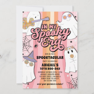 Invitation Dans Mon Époque Éffrayante Fille Halloween fête d'
