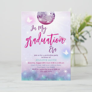 Invitation Dans Mon Era Graduation de musique violet