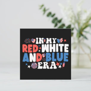 Invitation Dans Mon Ère Rouge Blanc Et Bleu 4 juillet Drôle