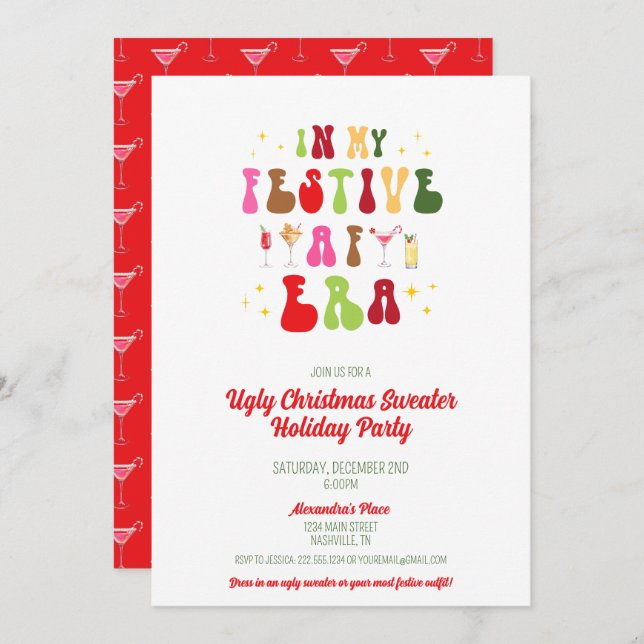 Invitation Dans Mon Festif AF Era Sassy Christmas laide Sweat (Devant / Derrière)