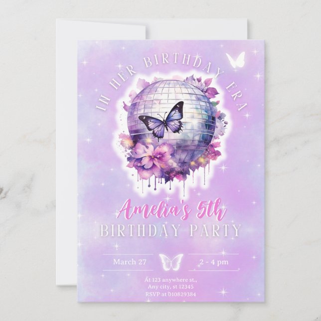 Invitation Dans son anniversaire anniversaire anniversaire in (Devant)