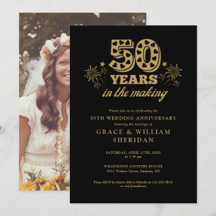 Invitation Dans The Making Gold Black 50e Anniversaire Photo