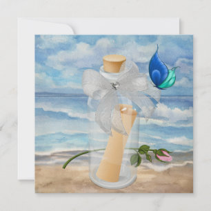 "Invitation dans une bouteille" - Plage Invitation