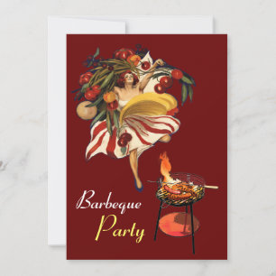 INVITATION DANSE DE FÊTE BARBEQUE D'ÉTÉ, CUISINE ITALIENNE