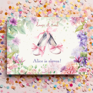 Invitation danse et twirl ballerina anniversaire