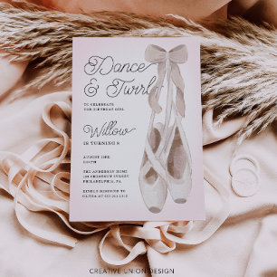 Invitation Danse et Twirl Ballerina fête d'anniversaire