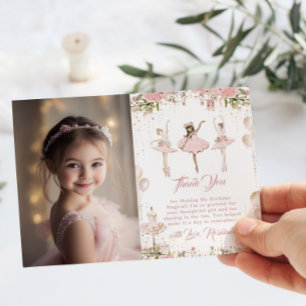 Invitation Danse et twirl ballerina Merci photo magique