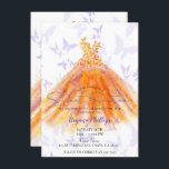 Invitation Danse papillon Purple Orange Robe Douce 16 Partie<br><div class="desc">Personnaliser pour tout événement</div>