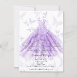 Invitation Danse papillon Robe violette Douce 16 Partie<br><div class="desc">Personnaliser pour tout événement</div>