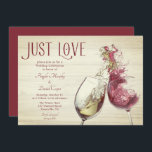 Invitation Danse Rouge Blanc Vin Juste Amour Mariage Célébrat<br><div class="desc">Red White Wine Dance Just Love Mariage Celebration Invitations invités Invitations à célébrer votre mariage avec nos invitations de mariage élégantes à thème de la danse du vin, avec un verre de vin blanc et un verre de vin rouge illustration avec un homme et une femme dansant à partir de...</div>