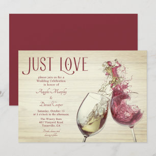 Invitation Danse Rouge Blanc Vin Juste Amour Mariage Célébrat