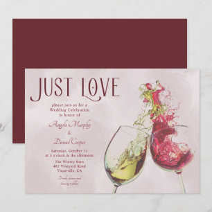 Invitation Danse Rouge Blanc Vin Juste Amour Mariage Célébrat