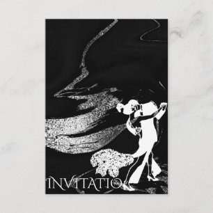 Invitation Danse Tango Art Nouveau Marbre Noir