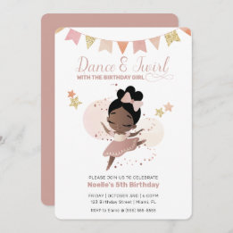 Invitation Danse & Twirl, Princesse Ballerina Anniversaire