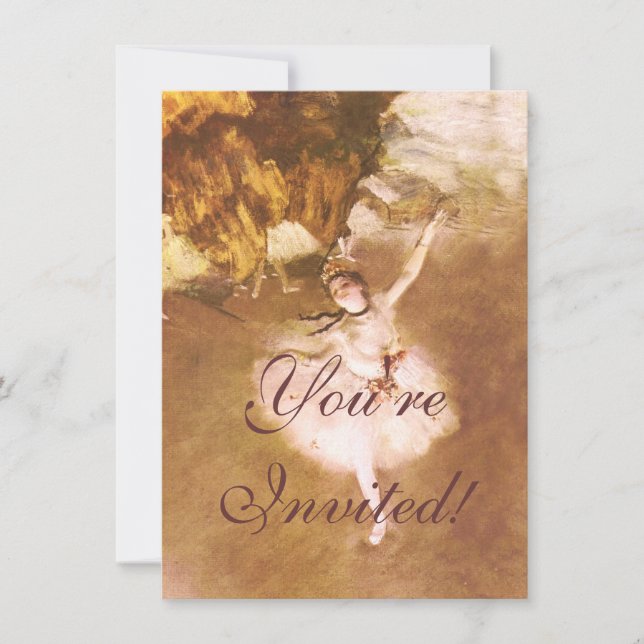 Invitation Danseur de ballet Diplôme de la peinture étoile (Devant)