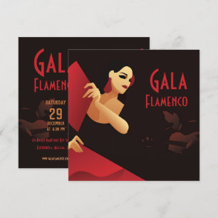 Invitation Danseur de flamenco espagnol avec ventilateur. noi