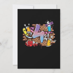 Invitation Danseur de hip‑hop Artiste de graffiti Typographie