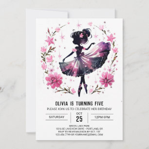 Invitation Danseur Editable Ballerina Anniversaire