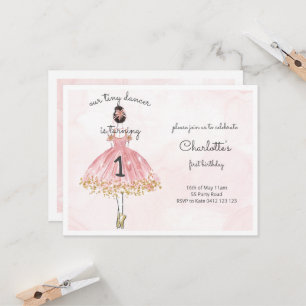 Invitation Danseur minuscule Danseur de ballet rose