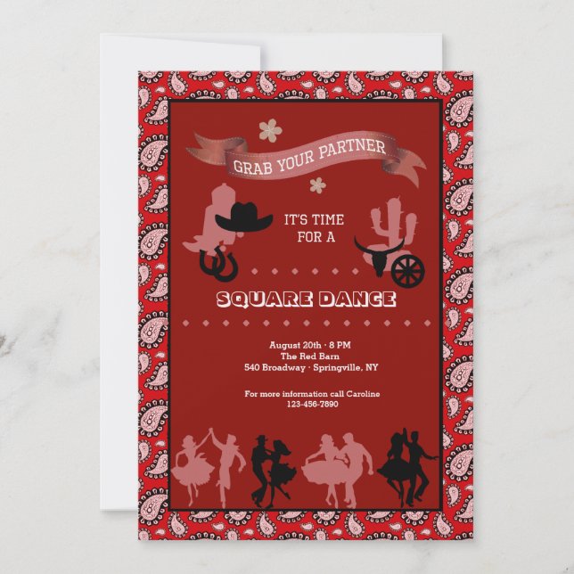 Invitation Danseurs Country Western (Devant)