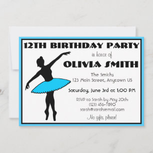 Invitation Danseurs de ballet Ballerina Neon Danse Anniversai