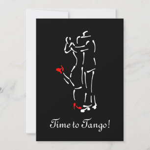 Invitation Danseurs de tango (Chaussures rouges) avec texte p