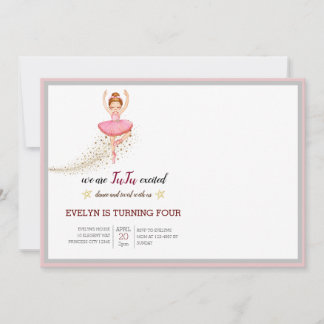 Invitation Danseuse Bellerina | Ballet floral rose Anniversai