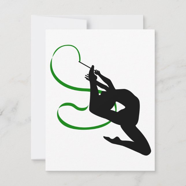 Invitation Danseuse de ruban de gymnastique rythmique Silhoue (Devant)