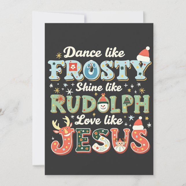 Invitation Dansez comme Frosty Brillez comme Rudolph Aimez co (Devant)