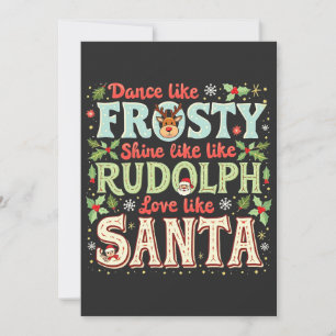 Invitation Dansez comme Frosty Brillez comme Rudolph Amour
