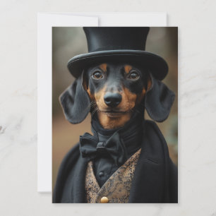 Invitation Dapper Dachshund dans l'élégante cour victorienne