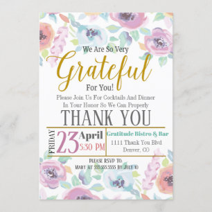 Invitation d'appréciation, reconnaissante pour