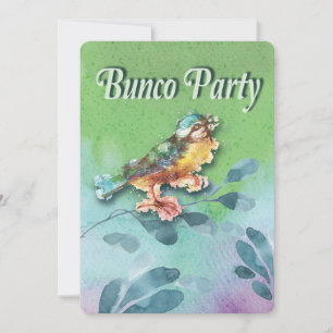 Invitation d'aquarelle Spring Bird Bunco Party