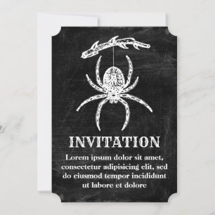 Invitation d'araignée gothique suspendue à une bra